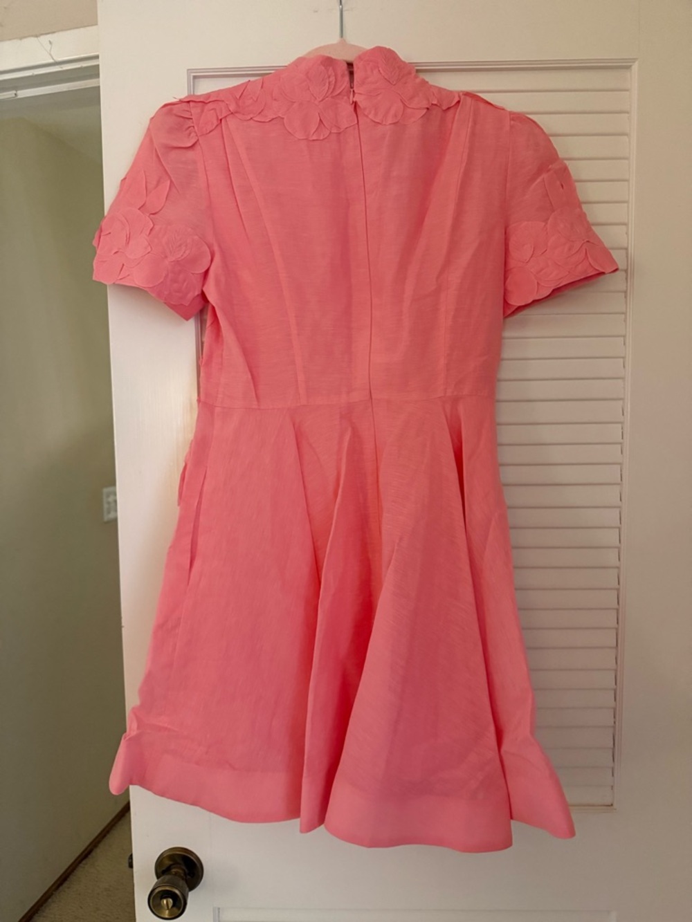 ANTONIO MELANI Pink Floral-Appliqué Fit & Flare Midi Dress - Picture 5 of 5